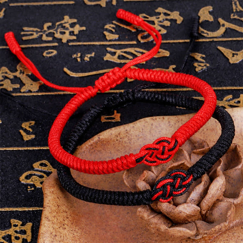Foviel 2Pcs Tibetan Luck Chinese Knot Protection String Bracelet