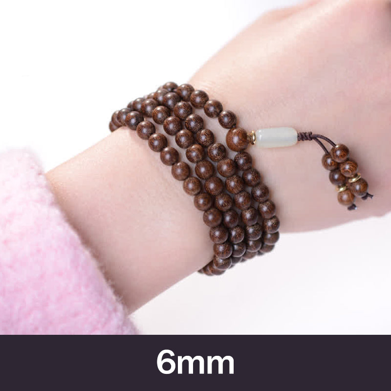 Buddha Stones 108 Mala Beads Rosewood Jade Calm Bracelet Bracelet Mala BS 6mm