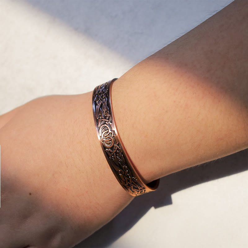 Buddha Stones Viking Birds Magnetic Copper Adjustable Cuff Bracelet Bangle Bracelet Bangle BS 3