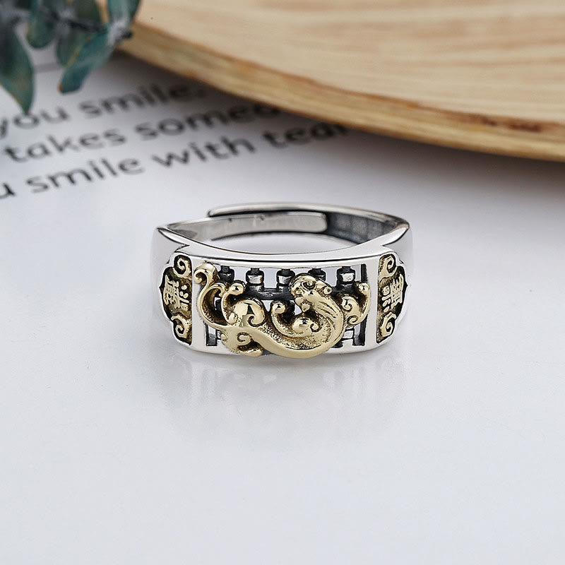 Buddha Stones 925 Sterling Silver PiXiu Luck Wealth Adjustable Ring Ring BS 2