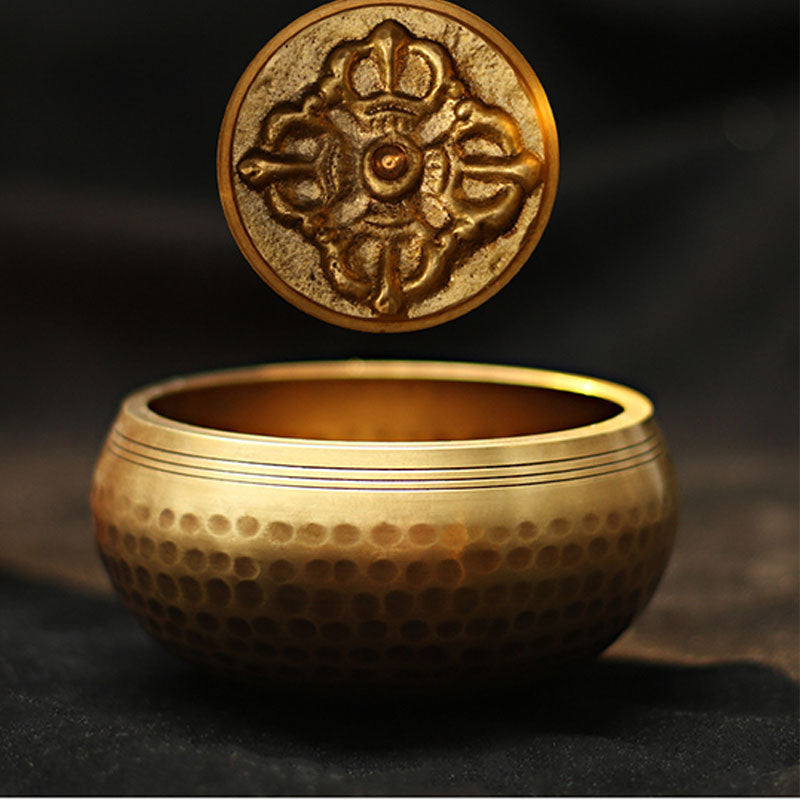 Buddha Stones Tibetan Sound Bowl Handcrafted for Relaxation and Mindfulness Meditation Singing Bowl Set Singing Bowl buddhastoneshop 4