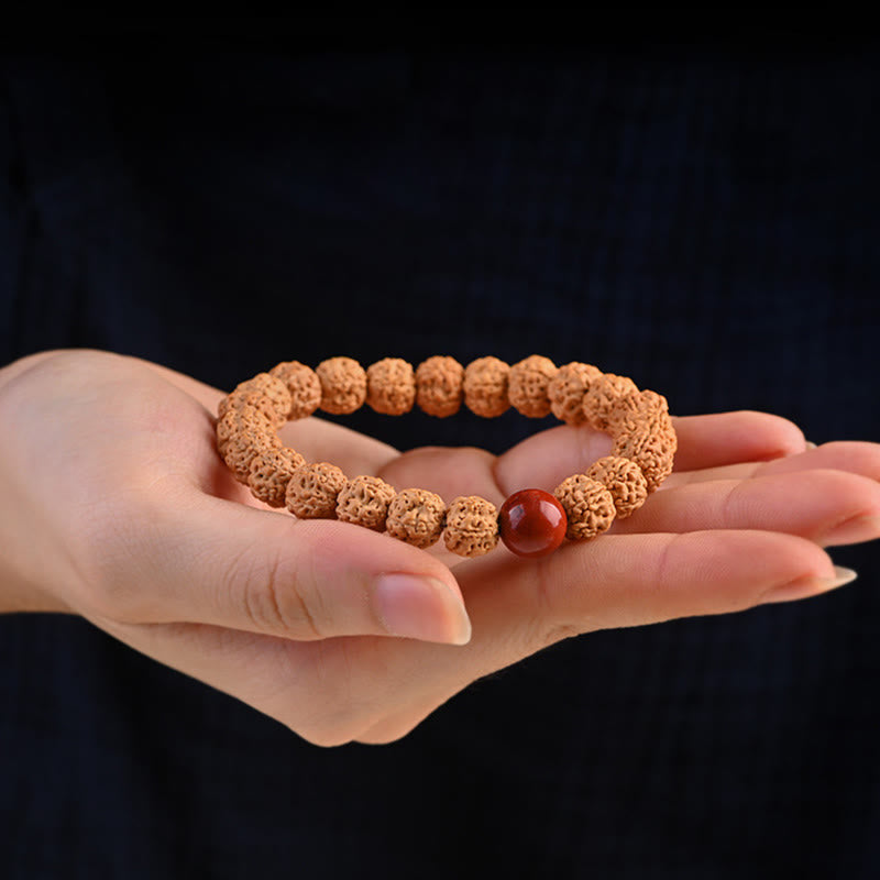 Buddha Stones Tibet Rudraksha Bodhi Seed Wealth Auspiciousness Bracelet Bracelet BS 12