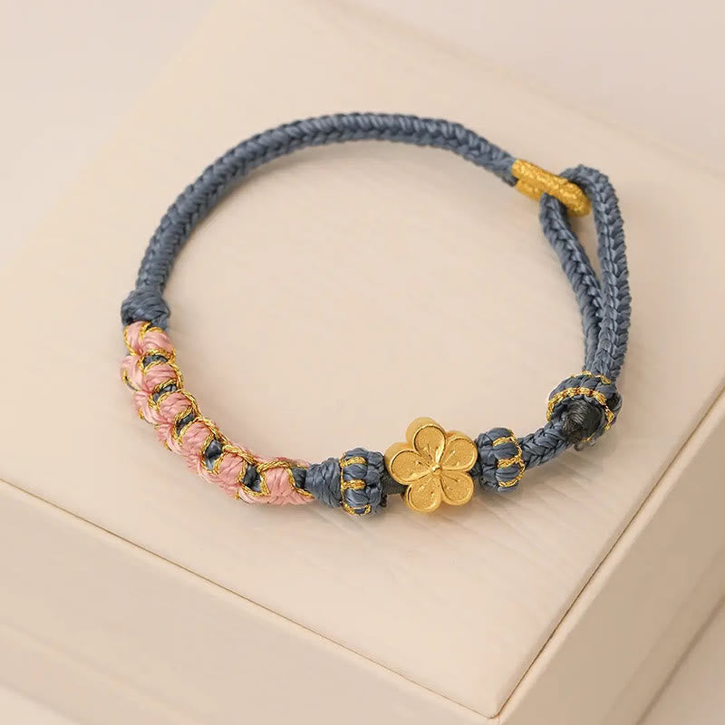 Buddha Stones Peach Blossom Design Wealth String Bracelet Bracelet BS Peach Blossom