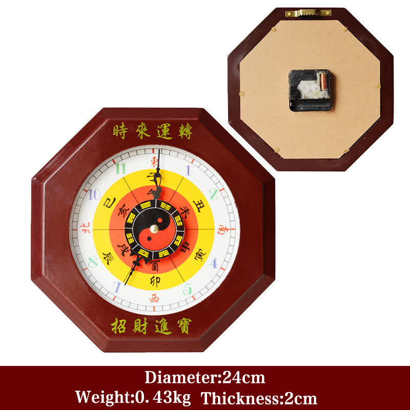 Buddha Stones Feng Shui Bagua Map Balance Energy Map Wall Clock Bagua Map BS Red Bagua Map&Wall Clock 24cm