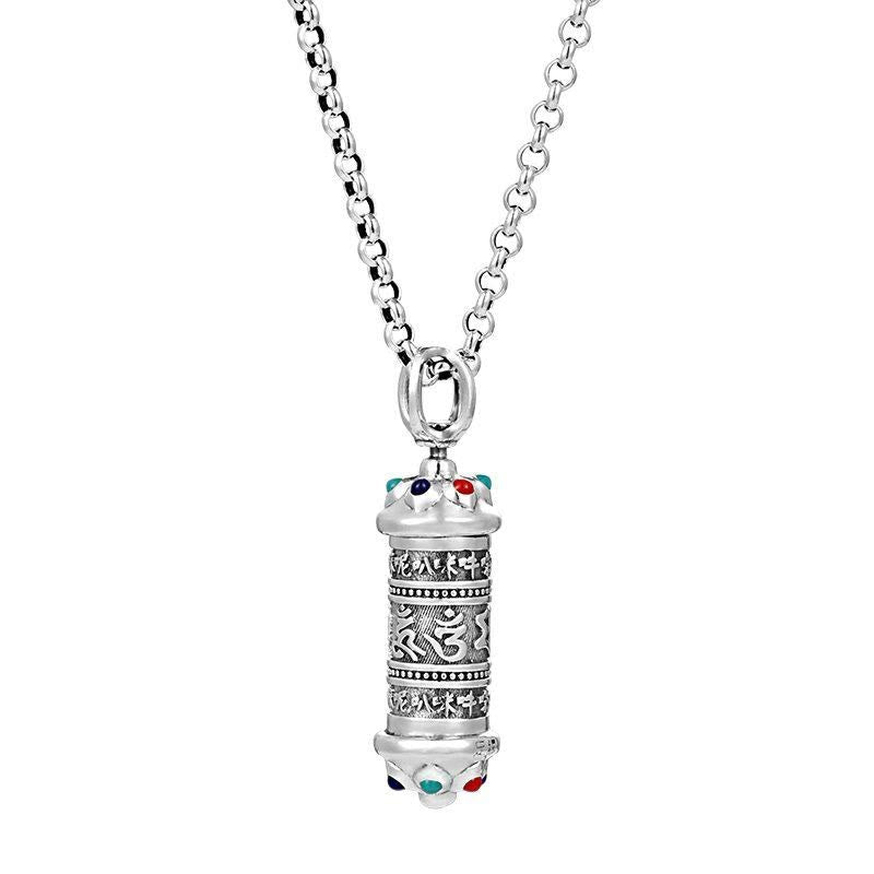 Buddha Stones Tibetan Om Mani Padme Hum Focus Necklace Pendant Necklaces & Pendants BS 4