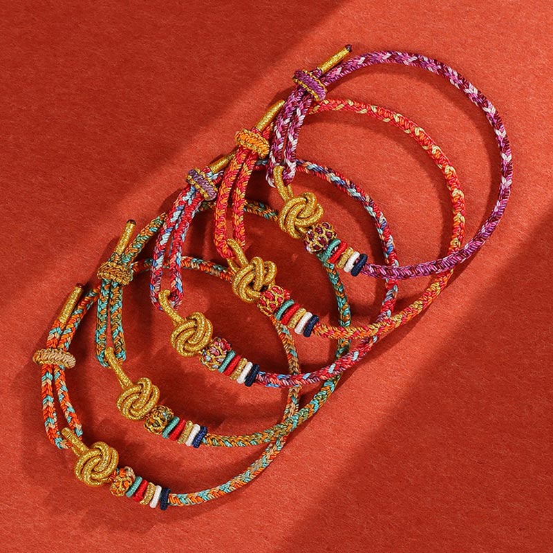 Buddha Stones Handmade Dunhuang Colorful Rope Protection Braid String Bracelet Bracelet BS 1