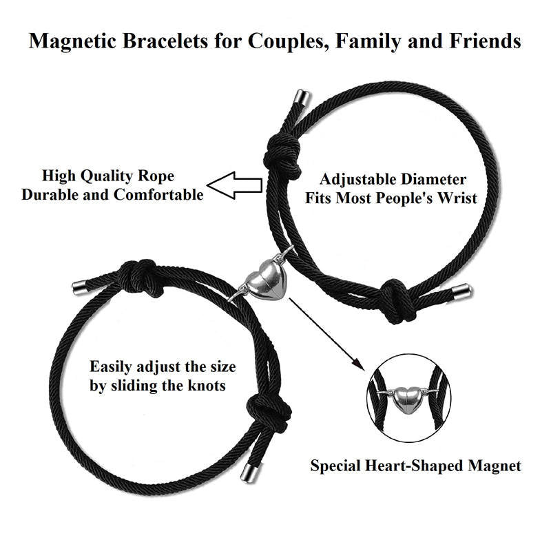 2Pcs Love Magnetic Couple String Strength Bracelet Bracelet BS 18