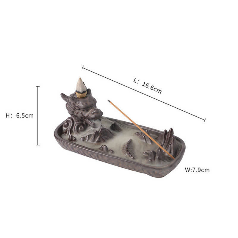 Buddha Stones Dragon Mountain Strength Ceramic Incense Burner Decoration Incense Burner BS 11