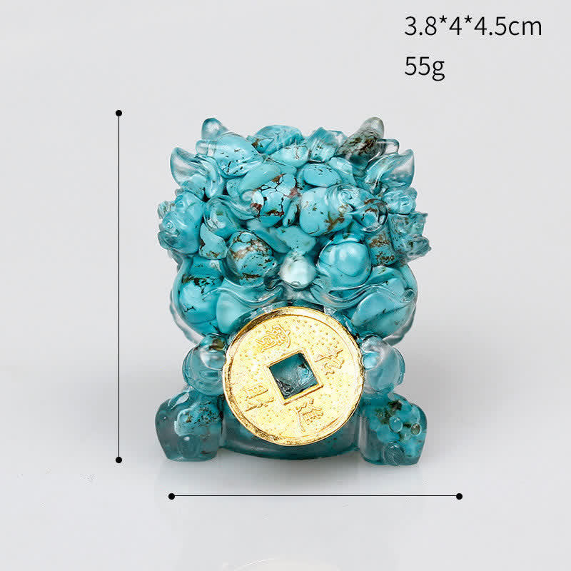 Buddha Stones Handmade Cute PiXiu Gold Coin Crystal Fengshui Energy Wealth Fortune Home Decoration Decorations BS 24