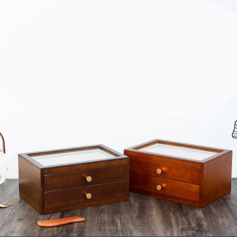 Buddha Stones Retro Solid Wood Jewelry Box Jewelry Storage Box With Drawer Jewelry Box BS 15