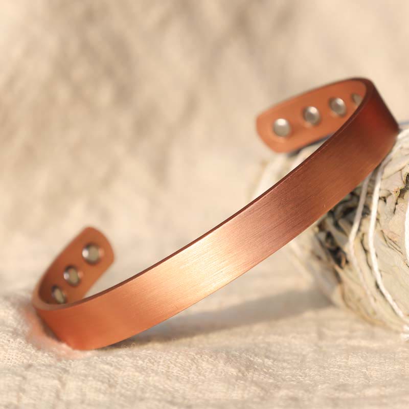 Buddha Stones Vintage Pattern Magnetic Copper Adjustable Cuff Bracelet Bangle Bracelet Bangle BS main