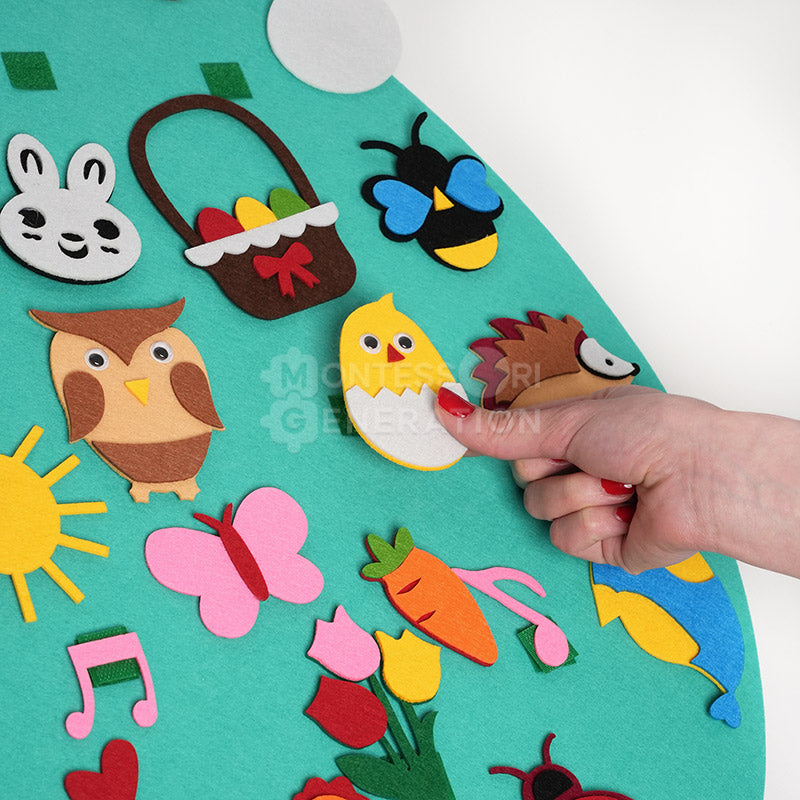 Fidtoy Conejo de Fieltro de Actividad para Pared para Niños de 1+ Decoración de Pascua