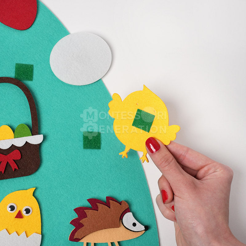 Fidtoy Conejo de Fieltro de Actividad para Pared para Niños de 1+ Decoración de Pascua