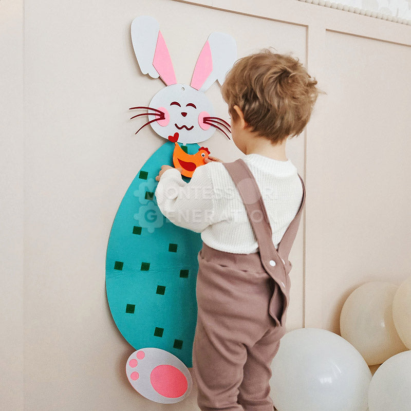 Fidtoy Conejo de Fieltro de Actividad para Pared para Niños de 1+ Decoración de Pascua