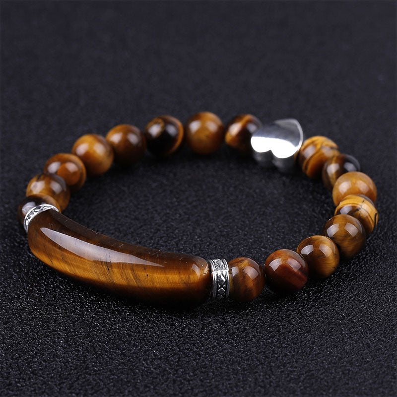 Natural Crystal Beads Unisex Heart Bracelet Bracelet BS 21