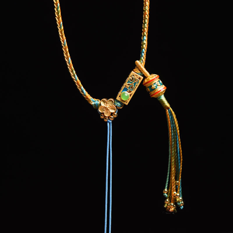 Buddha Stones Colorful String Copper Wealth Necklace Pendant Necklaces & Pendants BS 7