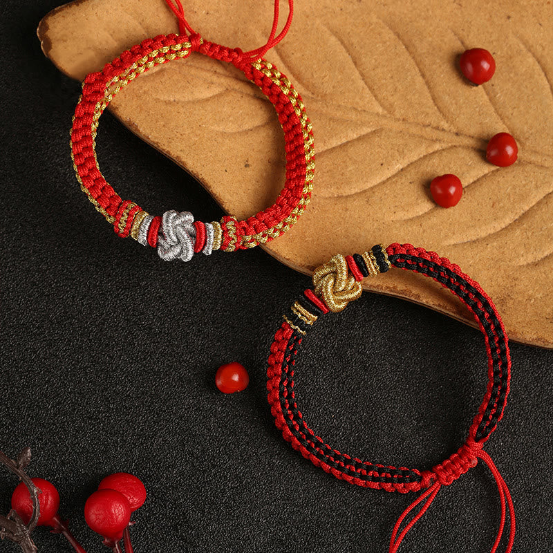 Buddha Stones Colorful Rope True Love Knot Luck Handmade Bracelet Bracelet BS 1