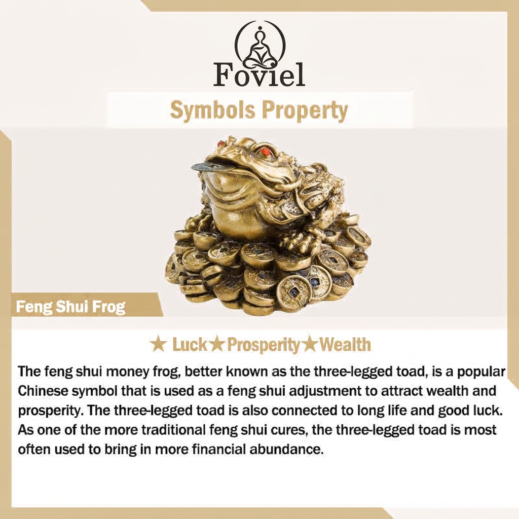 Feng Shui Wealth Lucky Frog Decoration Symbols Property