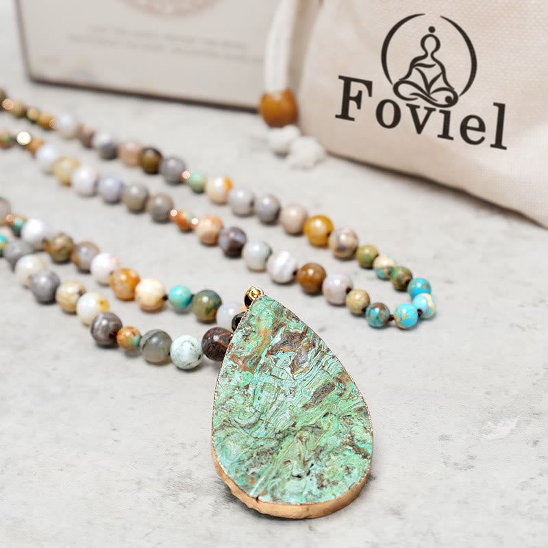 Buddha Stones Natural Ocean Picasso Jasper Beaded Healing Neckace Bracelet BS 9