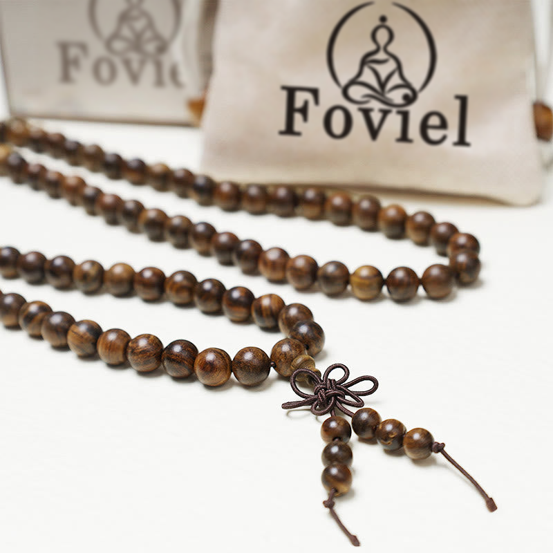 Buddha Stones 108 Mala Beads Bracelet Prayer Meditation Sandalwood Elastic Bracelet BS 5