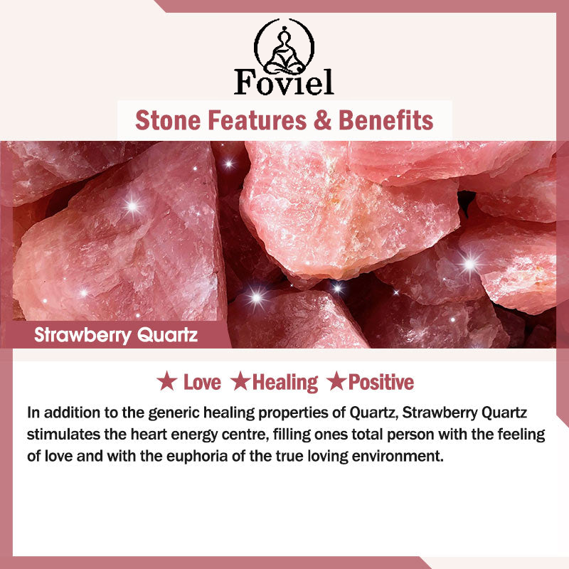 Buddha Stones Natural Strawberry Quartz Pearl Love Positive Chain Bracelet Bracelet BS 3