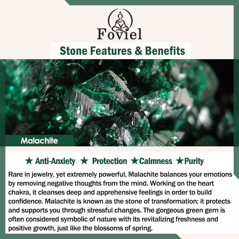 Foviel Malachite Anti-Anxiety Spacer Bead Bracelet