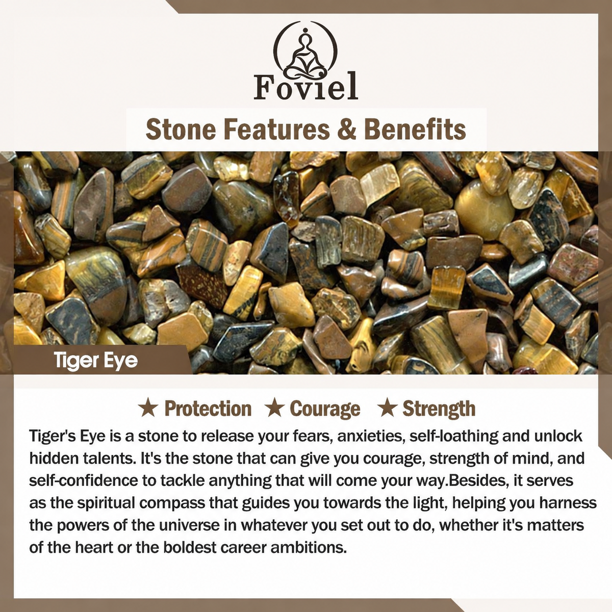 Foviel Tiger Eye stone features and benefits