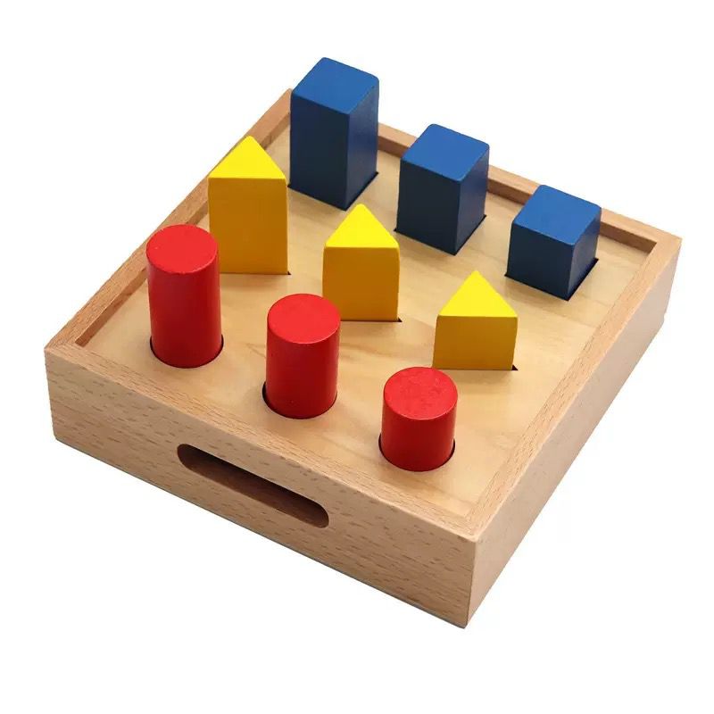 Montessori Geometric Pillar Puzzle | Toddler Shape and Size Sorting Activity