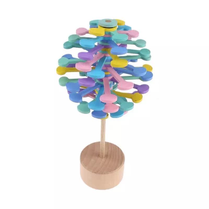 Hilandero de madera con forma de árbol - Juguetes sensoriales