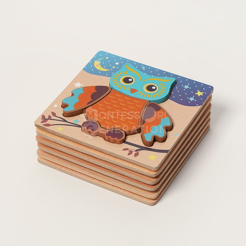Juego de rompecabezas de madera Fidtoy para niños pequeños – 6 rompecabezas educativos para niños de 2+ años