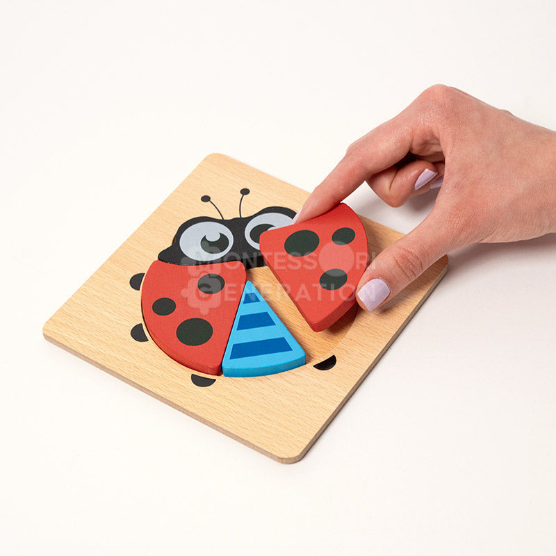 Juego de rompecabezas de madera Fidtoy para niños pequeños – 6 rompecabezas educativos para niños de 2+ años