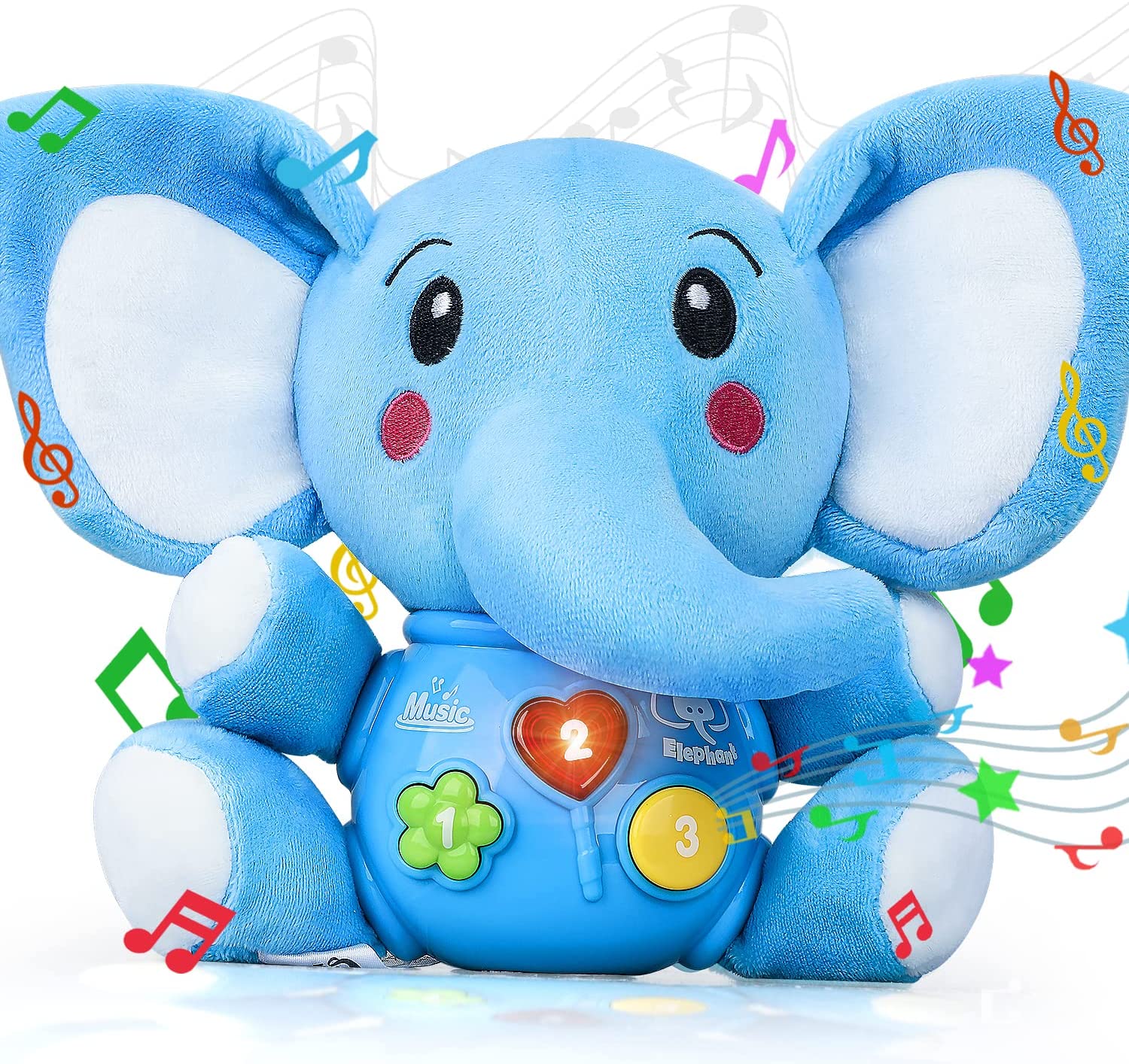 Peluche Elefante Musical para Bebé Fidtoy con Luces y Sonidos