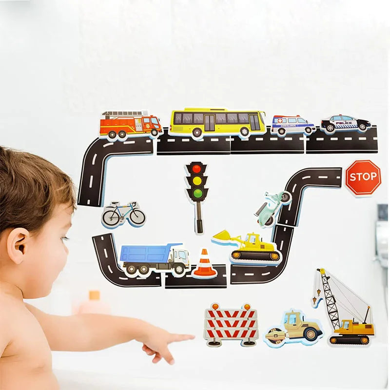 Bath Cars™ - Enorm Plezier In Bad - Foam Verkeer Badspeelgoed Set