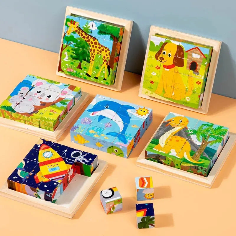 CubePuzzle – Divertido y Educativo – Rompecabezas de Bloques de Madera 3D