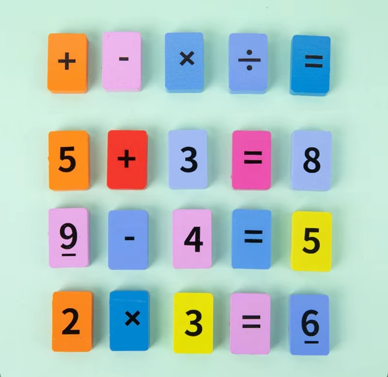Fidtoy 2in1 Multifunctional Math and Spelling Eliminate the Game, Wooden Double-Sided Number and Letter Learning Board, Montessori Early Education Toy Ages 2-6