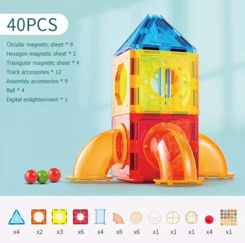 Onshine Magnetic Tiles Marble Run- Open ended Toys