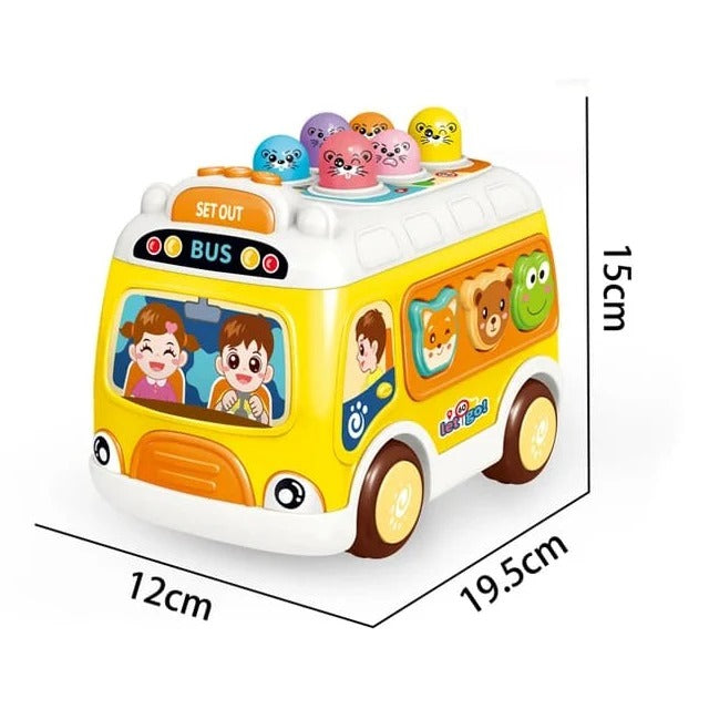 Fidtoy Musical Shape Sorter Bus Toy for Toddlers Whack A Mole Hammer Game Age 1-3
