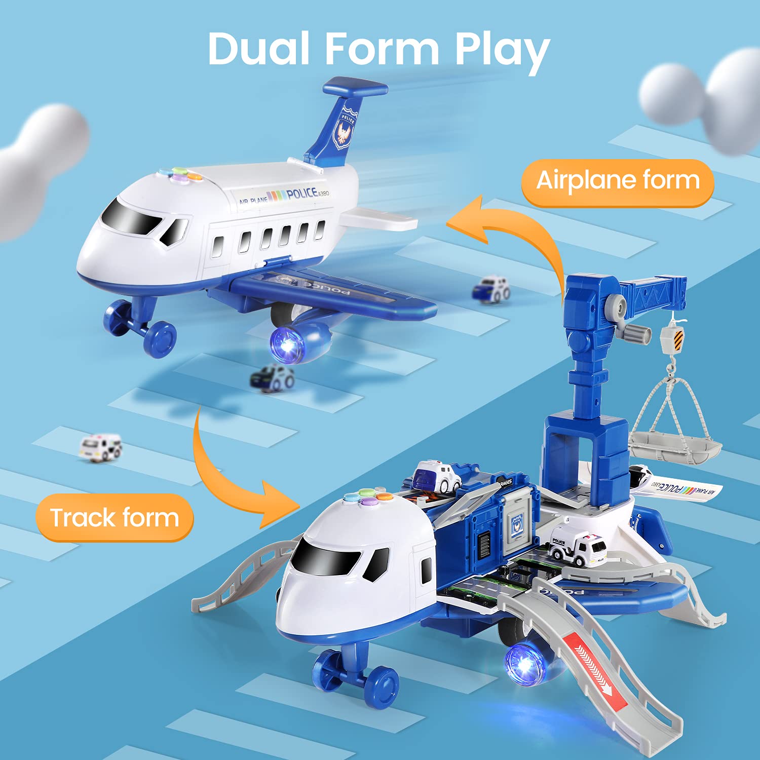 Fidtoy Transport Cargo Avion Jouet pour Enfants de 3 ans et plus