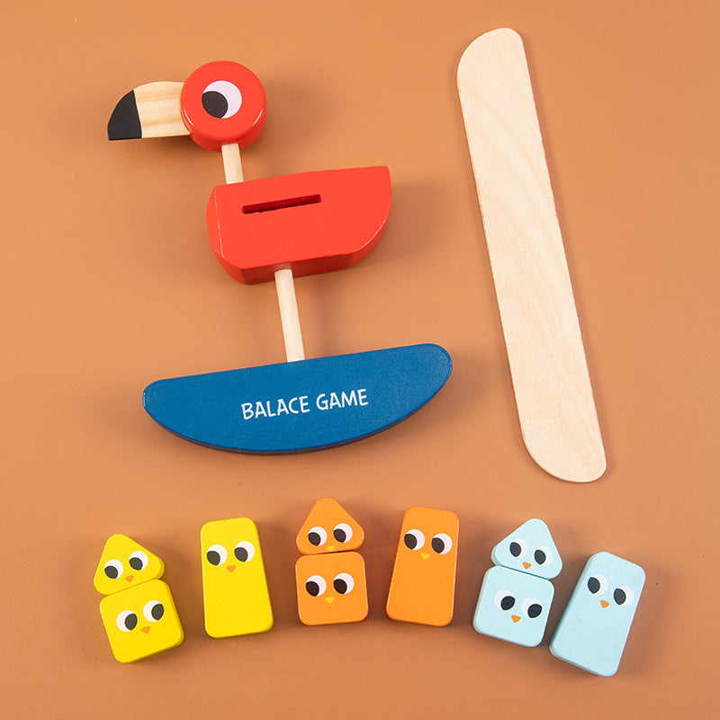 Jeu d'équilibre avec des oiseaux en bois - Jouets éducatifs mathématiques
