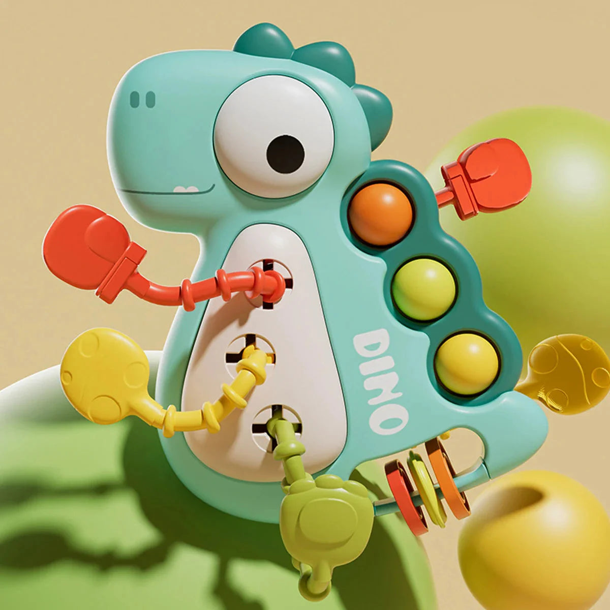 BabyDino - Juguetón y Mordible - Juguete Sensorial para Tirar