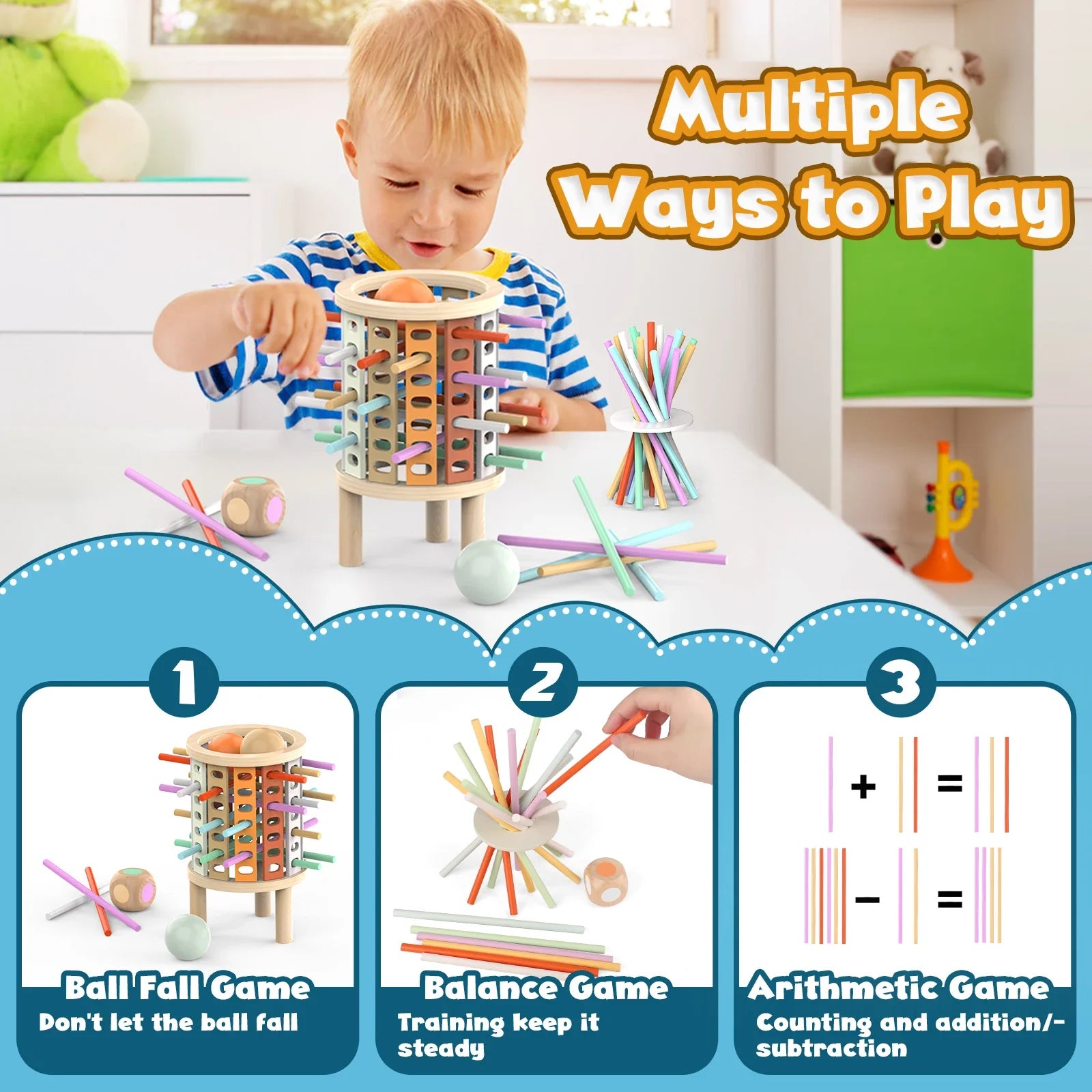 Balance Tower™ – Stapel & Tel – Houten Denkspel