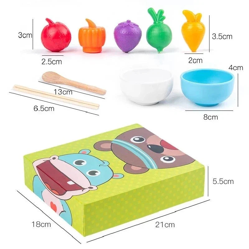 Educational Play House™ – Fijne Motoriek & Kleurherkenning - Montessori Eten Spel