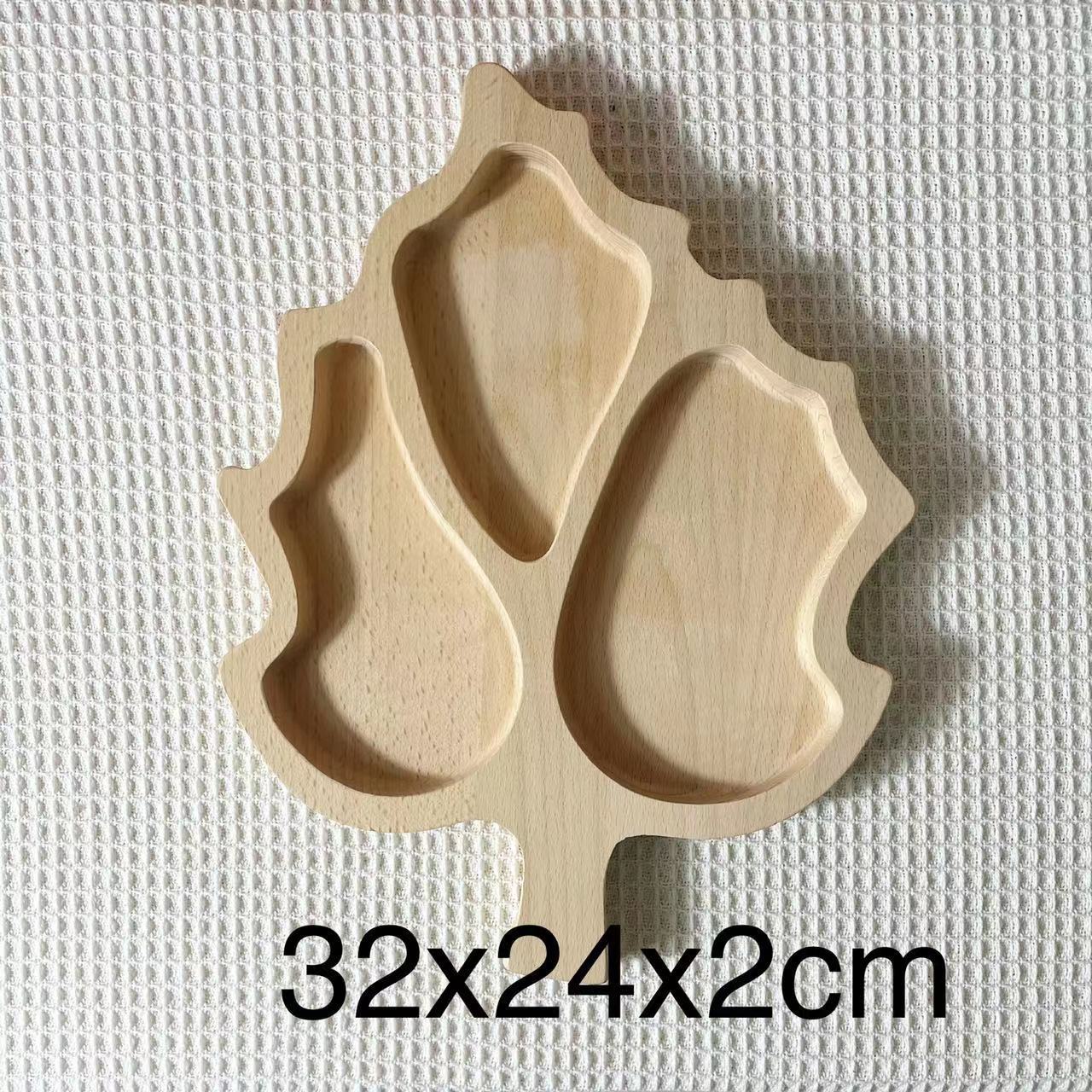 Wooden Leaf Sensory Play Tray - Open and Ended Play