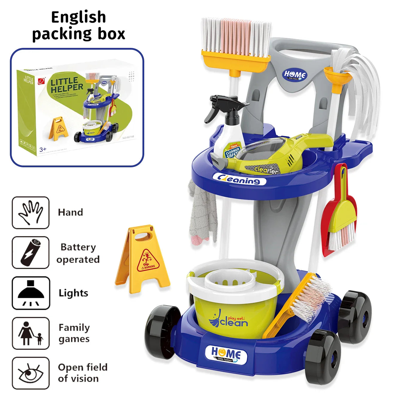 CleanPlay – Éducatif et Amusant – Chariot de Nettoyage Jouet