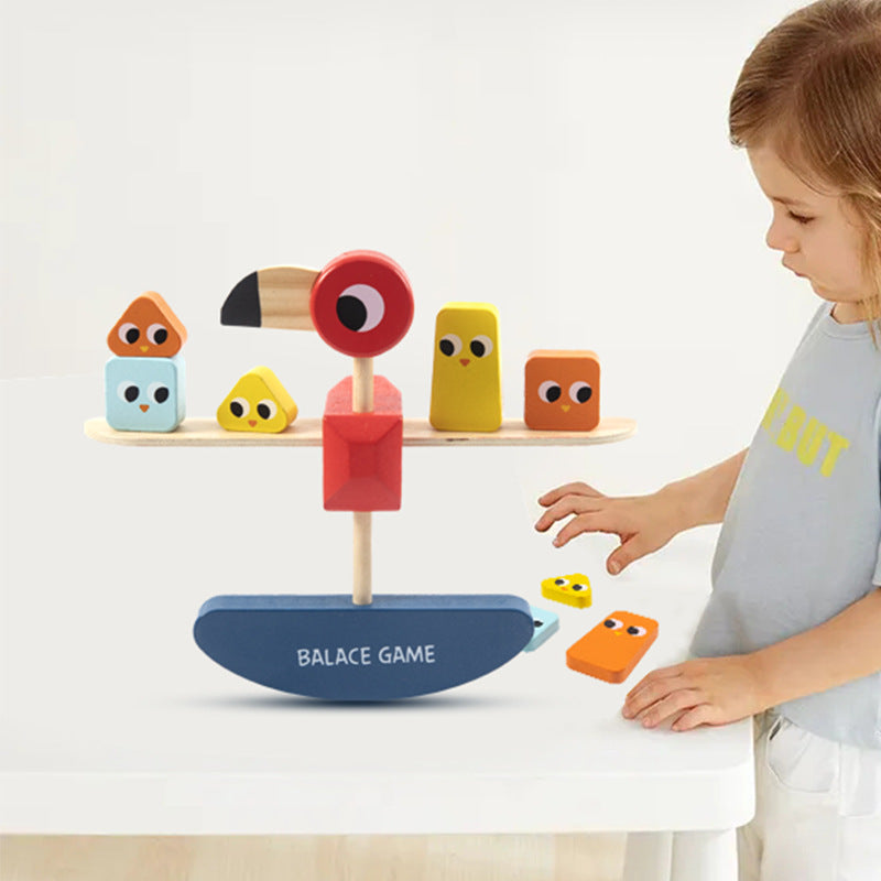 Jeu d'équilibre avec des oiseaux en bois - Jouets éducatifs mathématiques
