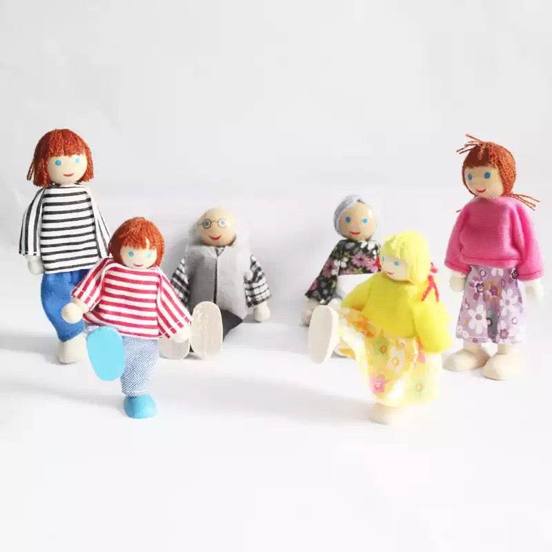 Wooden Role-Play Doll Family- Open ended wooden toys