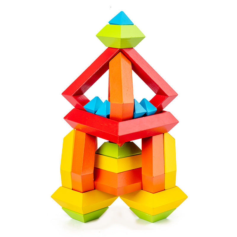 15 pcs Wooden Magic Cube Building Blocks - Open ended wooden toys