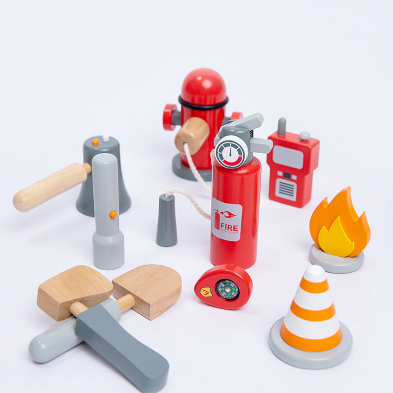 Juego de bomberos de madera - Juguetes de juego abierto