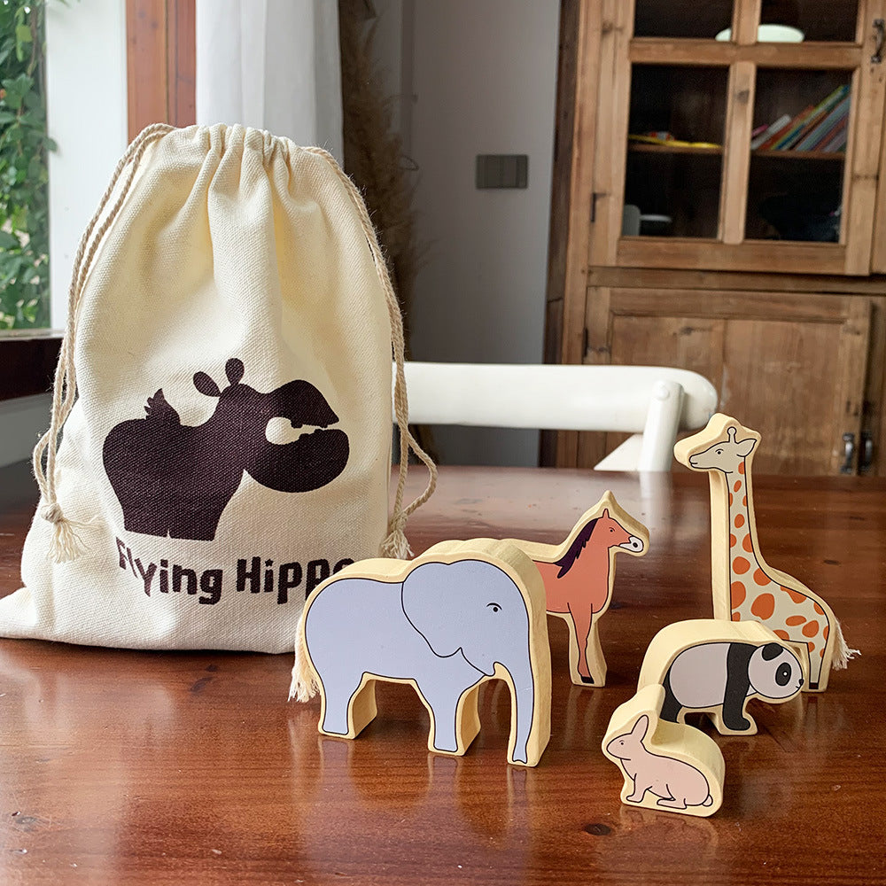 Wooden Wildlife Stacking-Open ended wooden toys