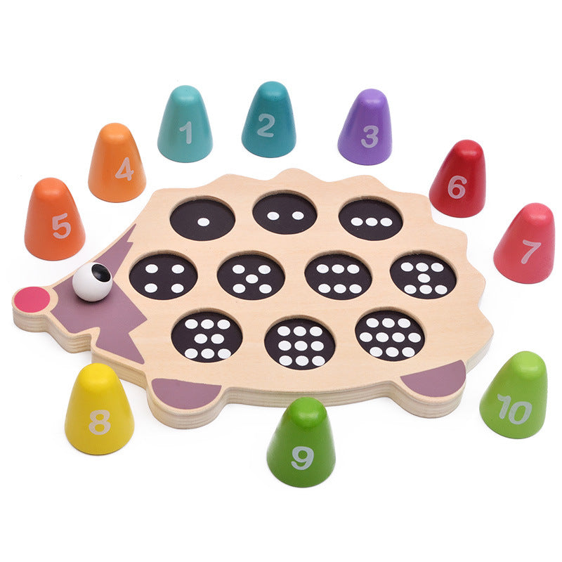 Apprentissage des nombres - Hérisson en bois - Jouets mathématiques